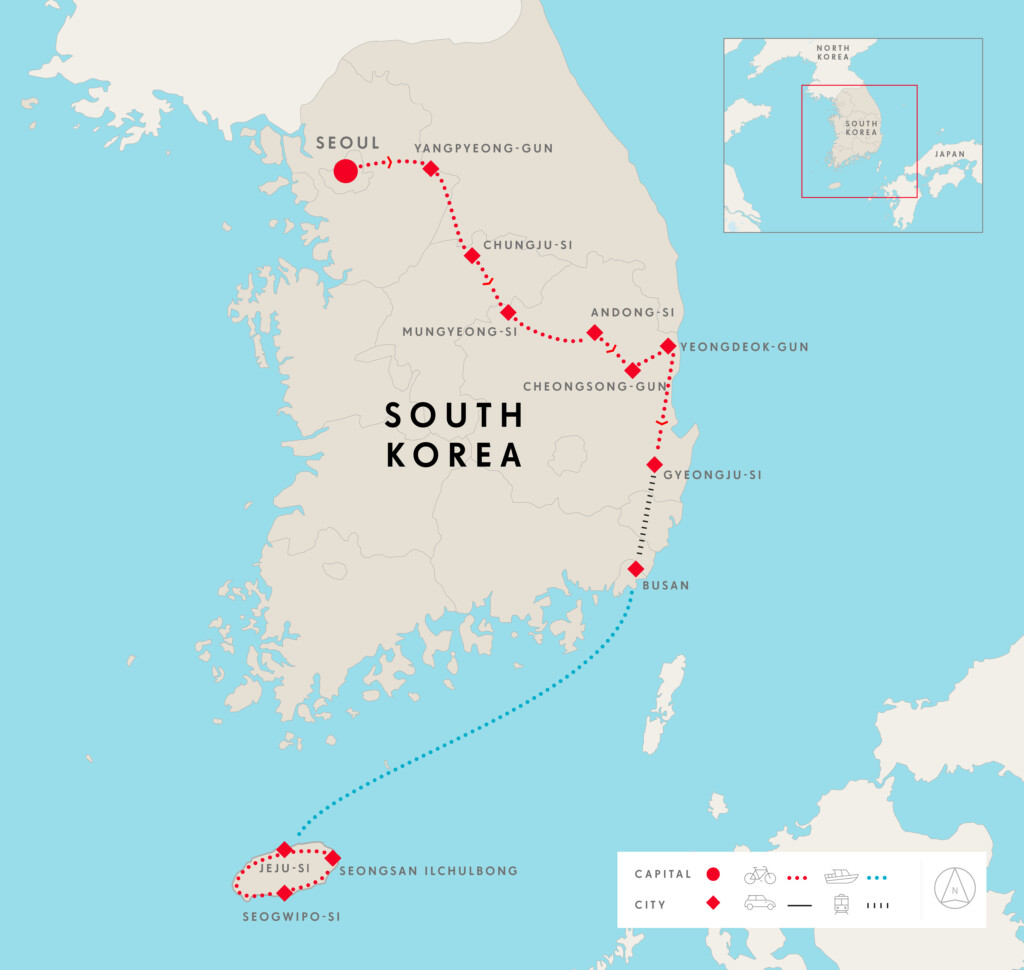 South Korea Tour Map 