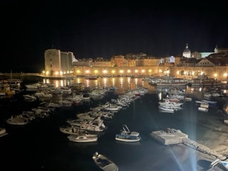 Croatian Harbor at Night