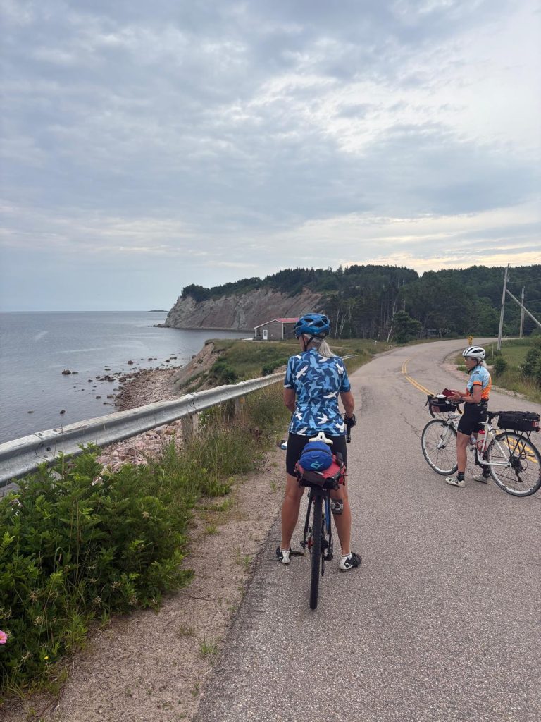 A group of people on bicycles on a road

Description automatically generated